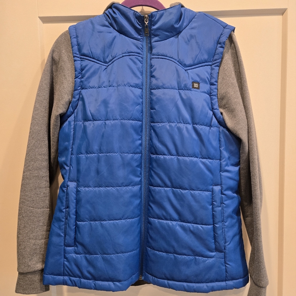 Blue and Gray Puffer Jacket